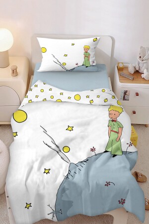 Little Prince Patterned Single Baby Kids Duvet Cover Set Bİ224-N - Bebişim Halı
