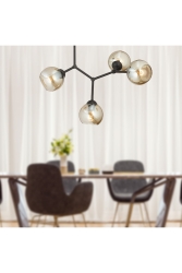 Liva 4Lü Siyah Modern Genç Odası Mutfak Retro Salon Avize 3572-04-BL - Apliqa