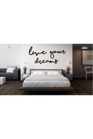 Live Your Dreams Wooden Graffiti - Decorative Wall Ornament - Keskin Ant Bıçak