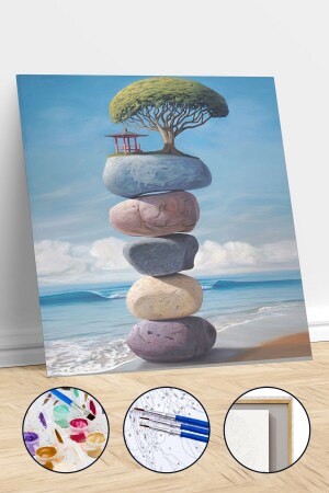Living in Peace Painting by Numbers Set with Frame and Hoop ASW121561720 - kendinyaphobi