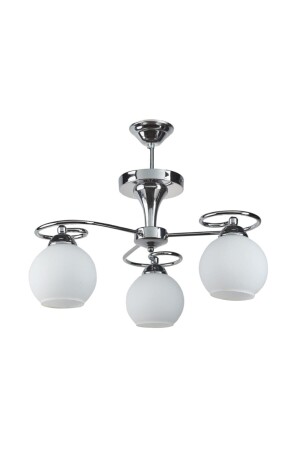 Living Room - Kitchen - Bedroom Modern Chrome Glass Triple Chandelier Yonca3Plus - Modavize