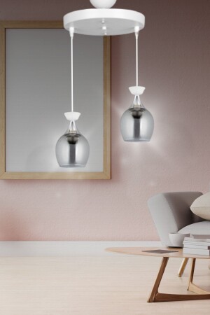 Liya 2-Piece Modern Pendant Lamp Chandelier White - Living Room - Hall - Bedroom - Kitchen TYCCILC99N169081411010828 - VEDA AVİZE