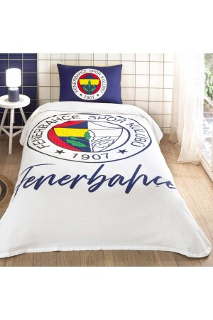 Lizenziertes Fenerbahçe-Halblogo-Einzel-Baumwoll-Piqué-Set - Taç