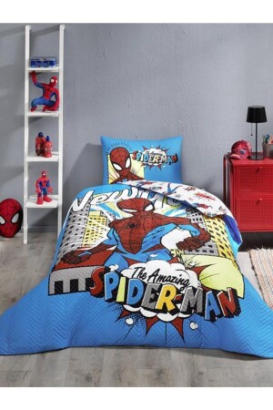 Lizenziertes gestepptes Bettbezug-Set Spiderman New York Four Seasons ST22198 - Özdilek