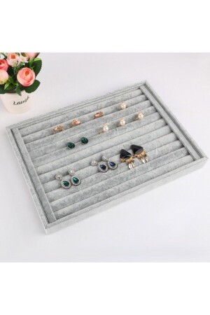 Local Suede Gray Hot Dog Ring Stand Box (Aydındecor) 546194490 - Aydın Decor