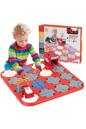 Logisches Pfadbauspiel, Lernspielzeug, räumliches Denken, Intelligenzentwicklung, Feuerwehrauto-Serie, Stammpuzzle, Muhendislik2 - HESTİNYA TOYS