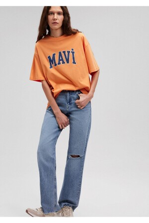 Logo Printed Orange T-Shirt Oversize / Wide Cut 1600843-71407 - Mavi