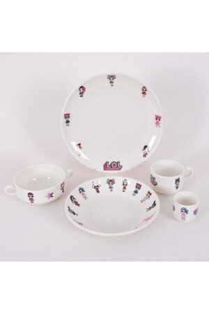 Lok Baby Patterned 5 Piece Porcelain Children's Dinner Set LLBBK5 - TEBAK COLLECTION