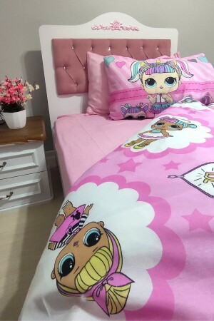 Lol Bebek Lastikli Çarşaflı 100x200cm Tek Kişilik Nevresim Takımı - Candan Çeyiz