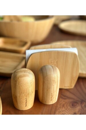 Lola Piparo - Napkin Holder - Salt and Pepper Shakers Set 3 Pieces - Bambum