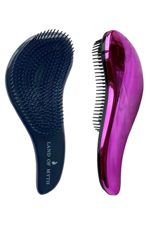 Lom11015 Detangling Comb Knot Detangling Hair Brush for Adults & Children (ROSE PINK BLACK) - Land Of Myth
