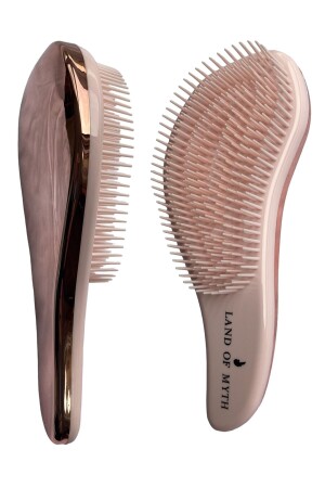Lom11016 Detangling Comb Knot Detangling Hair Brush for Adults & Kids (ROSE GOLG PINK) - Land Of Myth