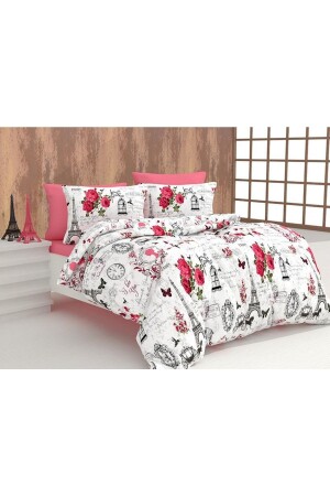 London Ranforce Duvet Cover Set with Plain Sheets, Single 379 - EVİMCE