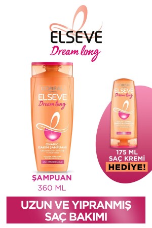 Long Hair Care Set - Dream Long Repair Care Shampoo 360 ml & Hair Care Conditioner 175 Ml - Elseve