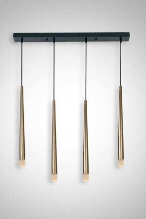 Long LED Antique Yellow Color Coated 4 LED Pendant Lamp LLSAA0101-4S - Fivorno Aydınlatma