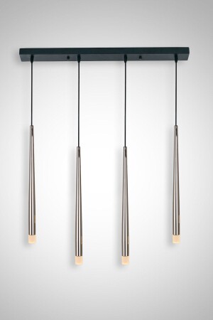 Long LED Silver Color Coated 4 LED Pendant Lamp LLSAA0101-4S - Fivorno Aydınlatma