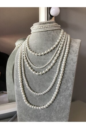 Long, Multiple Pearl Necklace INCIKL98001 - FELUKA BİJUTERİ