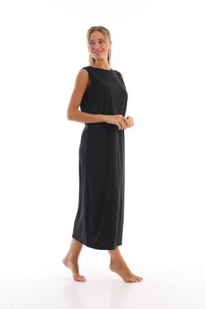 Long Sleeveless Dress Lining Underskirt Petticoat Black - Segiza