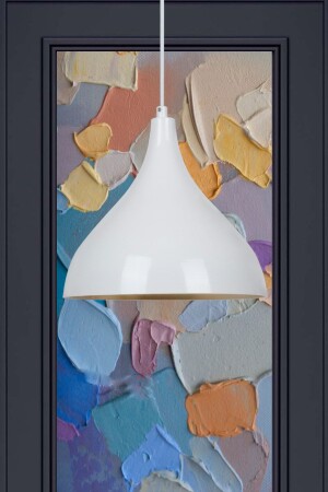 Long White Single Pendant Lamp Chandelier Living Room Kitchen Cafe Restaurant Lamp Children's Room Chandeliers Models RSA2016XXXX02 - Bamyum