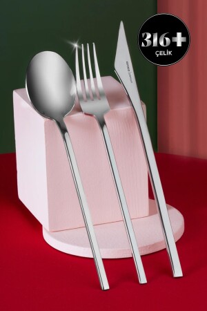 Look 316 Steel 84 Piece Premium Fork Spoon Knife Set for 12 Persons Boxed 153. 03. 08. 1399 - Karaca
