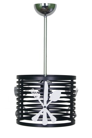 Loophole Kitchen Single Black Case White Cutlery Chandelier KITCHEN01-0102-S - Taşcan Aydınlatma