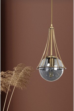 Lopo Single Antique Chandelier - Smoked Glop Glass L1 - VEDA AVİZE