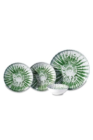 Lora Collection 16 Piece Dinner Set Green 9090303A8858-2 - KORKMAZ
