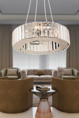 Lora Kristalli Chrome Crystal, Stone Modern Design Crystal Living Room Chandelier 3616-CH - Apliqa
