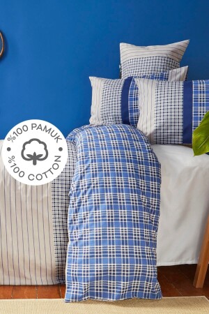 Lord Howe Indigo 100 % Baumwolle Einzelbettbezug-Set 180. 01. 01. 0345 - Nautica Home