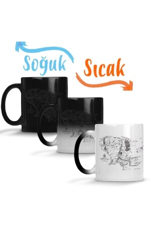 Lord of the Rings Lord Of The Rings Middle Earth Map Magic Mug Cup Porcelain SK1431 - Baskı Dükkanı