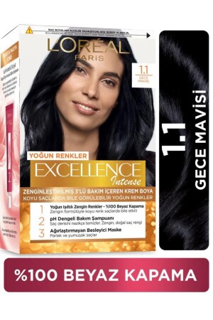 L'oréal Paris Excellence Intense Hair Dye - 1. 1 Midnight Blue - L'oreal Paris