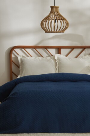 Lorena Double Bamboo Jacquard Pike 200x230 Cm Indigo 200. 22. 14. 0050 - Karaca Home