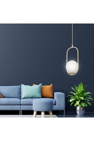 Lorin Single White Wiped Pendant Lamp White Glass Modern Pendant Lamp Kitchen Living Room Pendant Lamp Chandelier 3537-01-WH - Apliqa