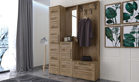 Loris Walnut Coat Rack - Cadde Yıldız