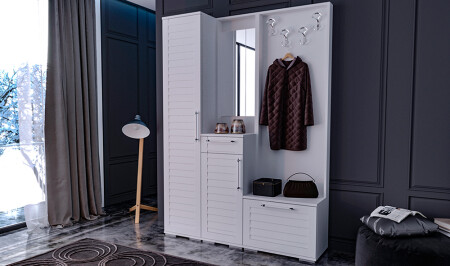Loris White Coat Rack - Cadde Yıldız