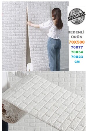 Löschbares, selbstklebendes, flexibles 3D-Tapetenpaneelpapier mit Größenoptionen KREATIV - Renkli Duvarlar