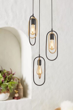Lotus 3-Piece Round Antique Modern Pendant Lamp Kitchen Bedroom Living Room Pendant Lamp Chandelier 3704-3Y-FR - Apliqa