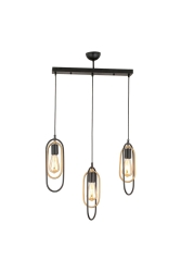 Lotus 3Lü Sıralı Eskitme Modern Sarkıt Mutfak Yatak odası Salon Sarkıt Avize 3704-3S-FR - Apliqa
