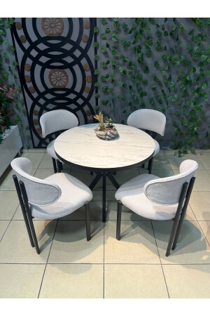 LOTUS 4-PERSON KITCHEN TABLE SET LACK PANEL HIGHGLOSS - Royal