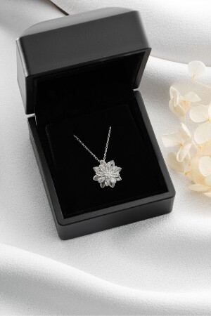 Lotus Flower Necklace in 925 Sterling Silver Light Box - Silvano Jewelry
