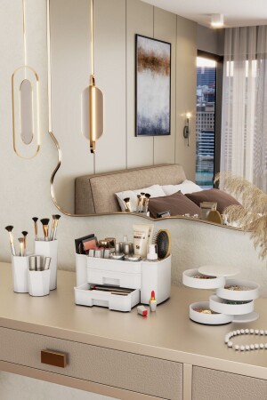 MNZ-Lotus مستحضرات التجميل مجوهرات المُنظم صندوق المُنظم مجموعة - Pufwin Home