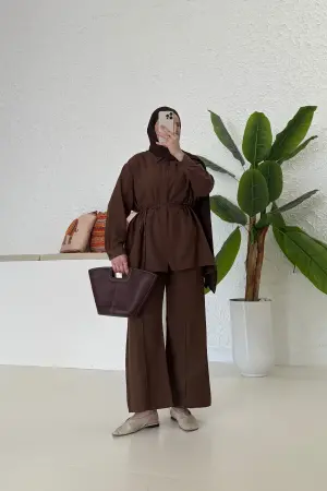 Lotus Rohleinen-Set Braun - Nuuwears
