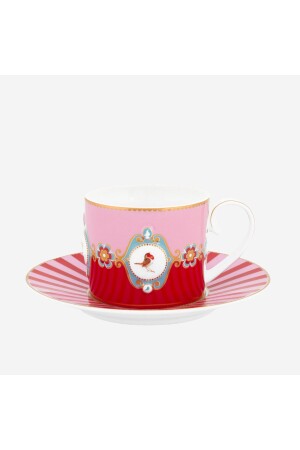 طيور الحب (MNZ-Love Birds) كوب شاي من البورسلين الأحمر الوردي 200 مل 51004012 - Pip Studio