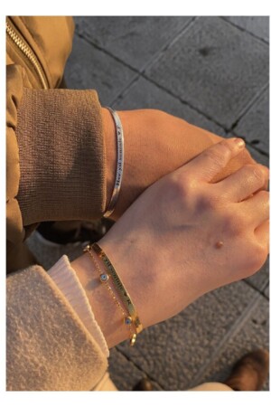 Love couple gift couple bracelet with custom writing - Doğaltaş