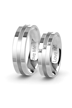 Love Me 1 Adet Mücevher Kalitesinde 6mm Asla Kararmaz Beyaz Çelik Alyans Lm-022w - Kaya The Third