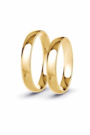 Love Me 3 mm glänzender Gold-Ehering, klassisch, dünn, gewölbter Stahl, Lm-332 g - Kaya The Third