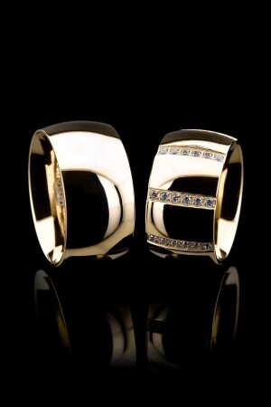 Love Me Brand 12mm 1. Quality Gold Color Wide Steel Wedding Band Ring Lm-001g - Kaya The Third