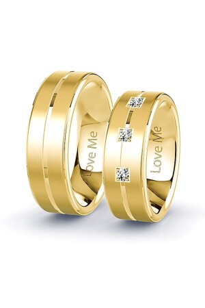 Love Me Brand, 8 mm, nie anlaufend, matt, glänzend, Goldfarbe 1. Hochwertiger Ehering aus Stahl Lm-023g - Kaya The Third