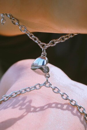 Lover's Bracelet with Magnetic Connecting Hearts (1 pair) bbb13 - Takı Dükkanı