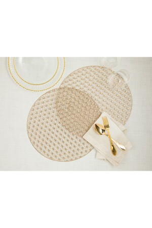 Loya PVC 2-teiliges Tischset 38 cm Gold - English Home